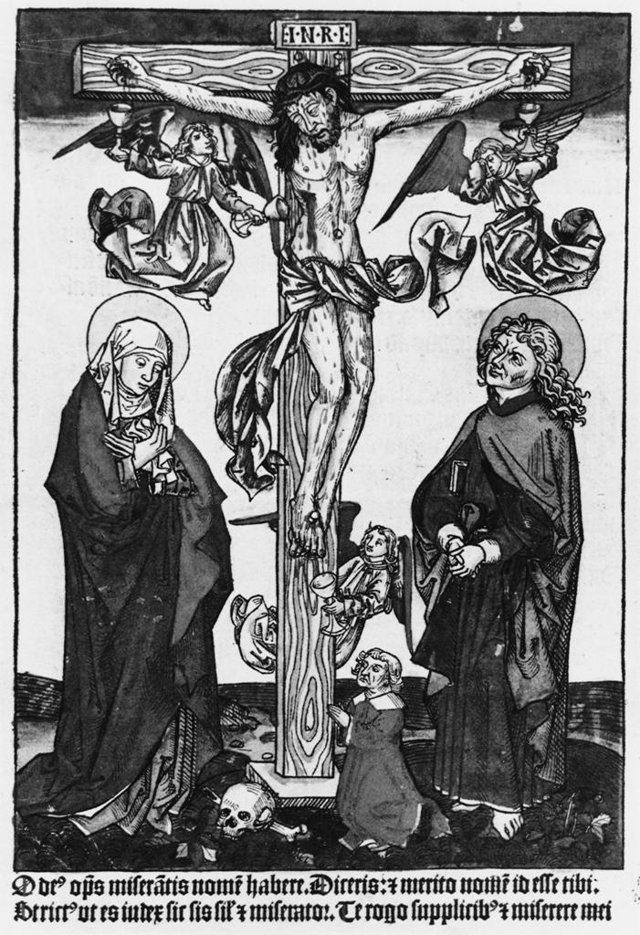 Figure 1 Crucifixion, artist unknown, 15th century woodcut.