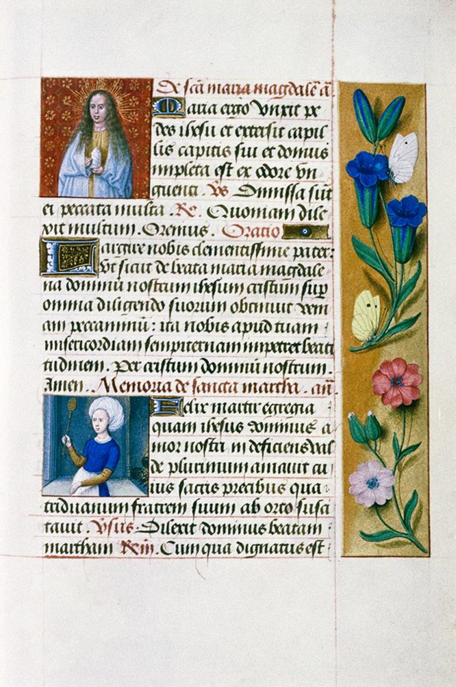 Figure 6 Book of Hours Mary Magdalene and Saint Martha holding ladel. Flemish