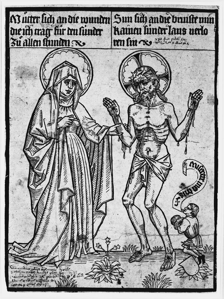 Figure 2. Christ as Man of Sorrows, artist unknown, 15th century woodcut.