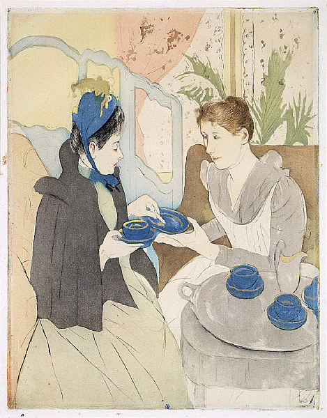 Figure 1. Mary Cassatt, Afternoon Tea Party, 1890-1891. Print, 43.2 x 30.2 cm. 