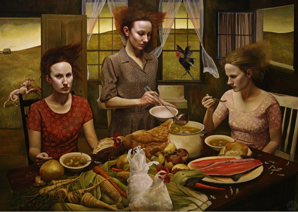 Figure 2. Andrea Kowch, The Feast, 2013-2014. Acrylic on canvas, 152.4 x 213.4 cm. 