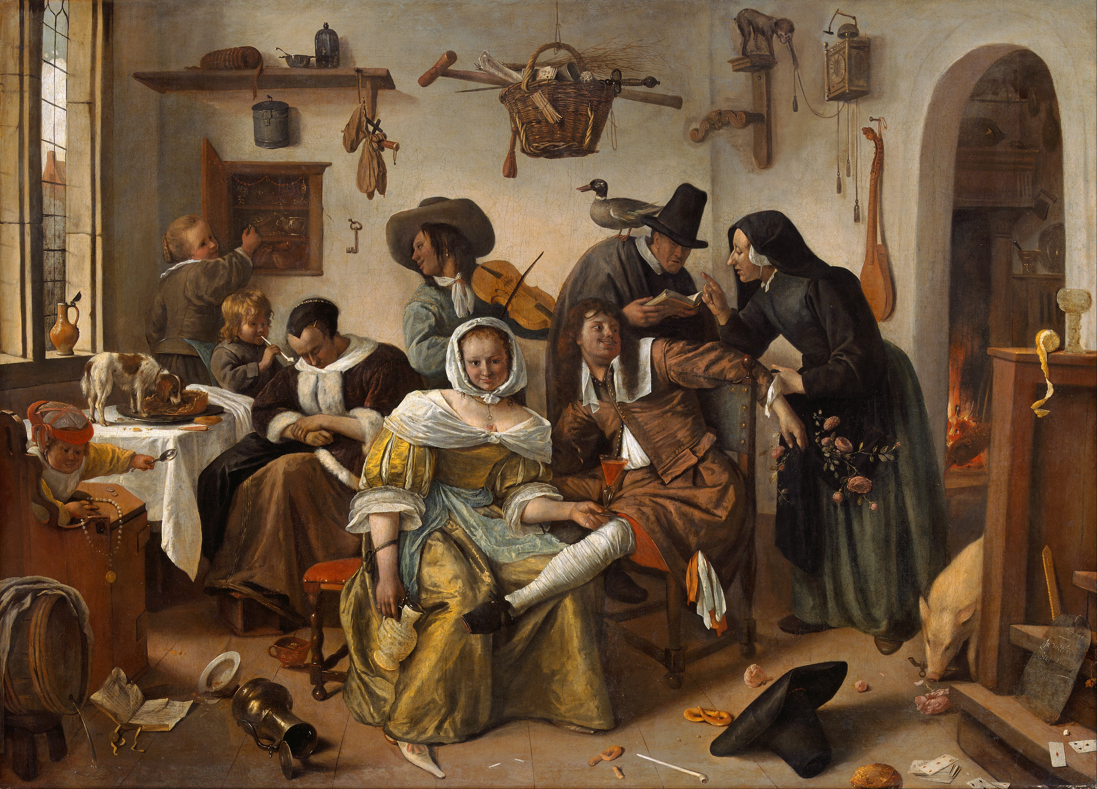 Jan Steen, Beware of Luxury, 1655