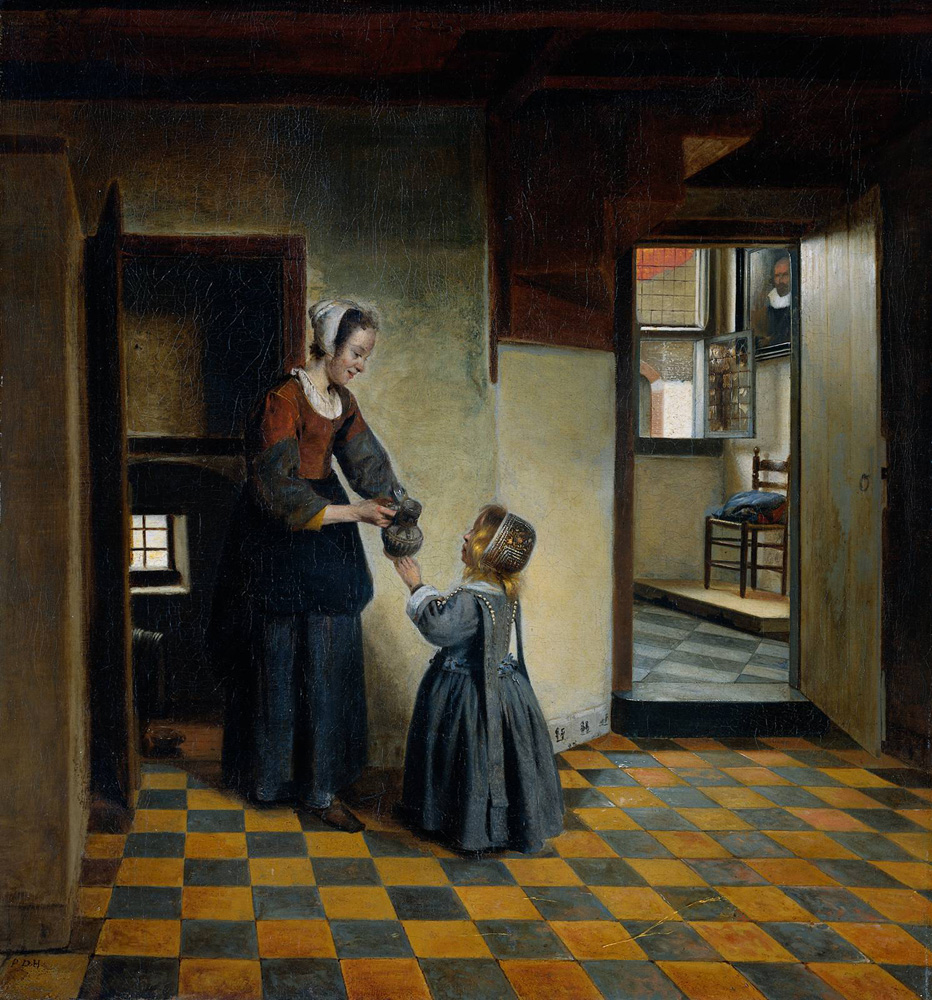 Pieter de Hooch, A Woman with a Child in a Pantry, 1658